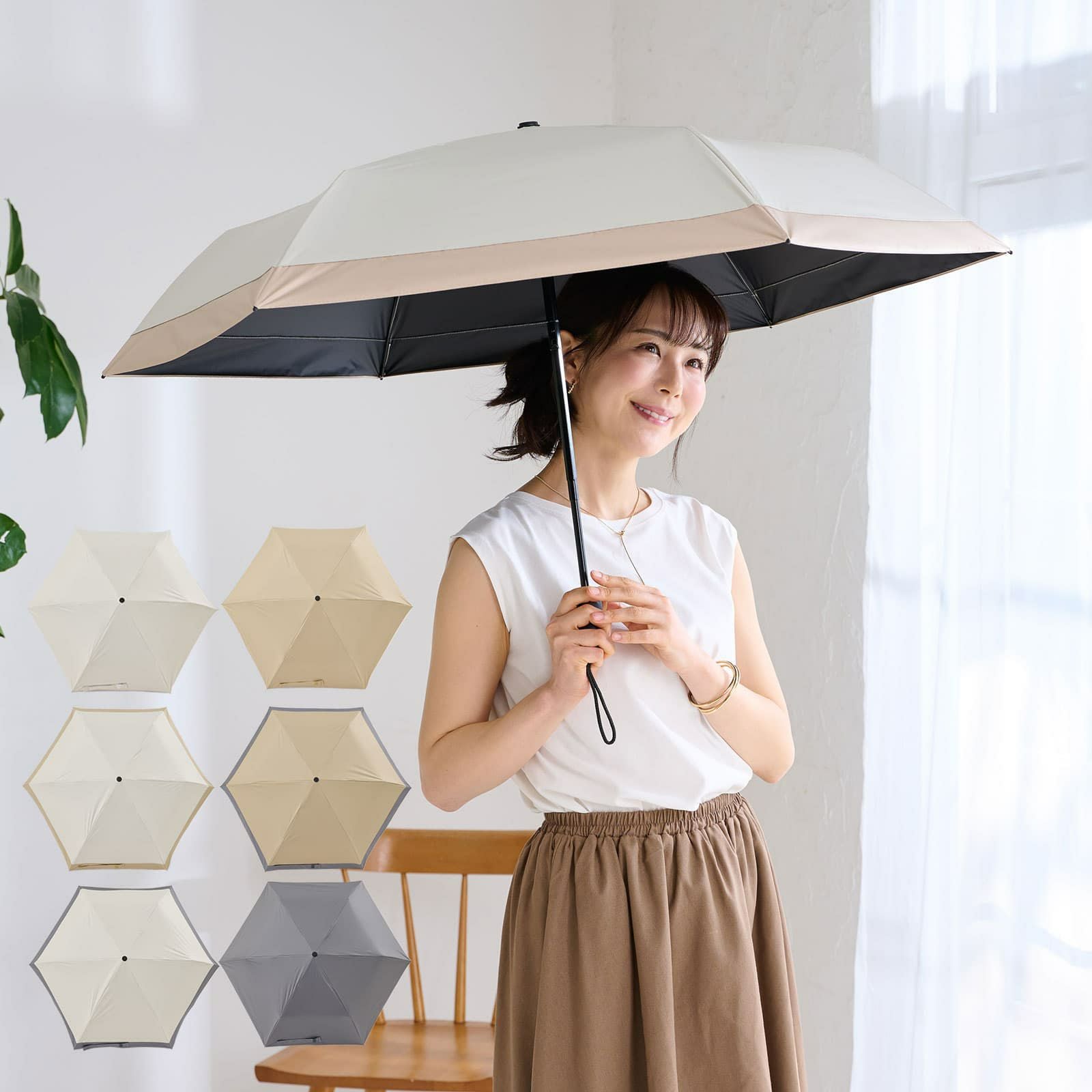 日傘 完全遮光 晴雨兼用 安全式自動開閉折り畳み傘 55cm | Multiverse